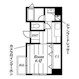 シャルム富士見 1Kの間取図画像