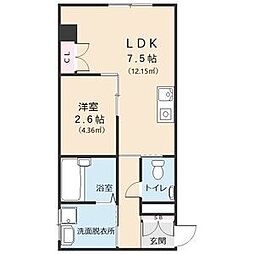 第一オオタビル 1LDKの間取図画像