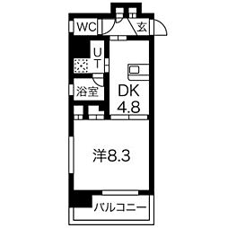 グランエターナ名古屋鶴舞 1DKの間取図画像
