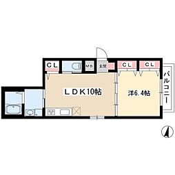 ブレシング正木 1LDKの間取図画像