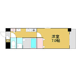 ヴェルディー橘 1Kの間取図画像