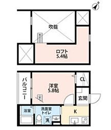 シャルム 1Kの間取図画像