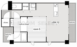 IZResidence 1LDKの間取図画像