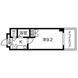 シテイライフ田代 1Kの間取図画像