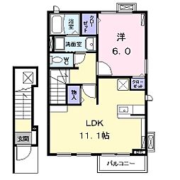 桜ルミネンス 1LDKの間取図画像
