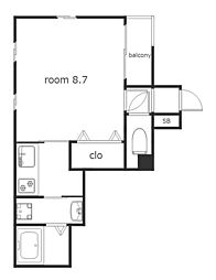 ユノディエール本陣 1Kの間取図画像