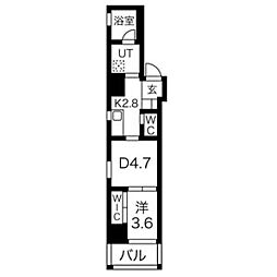 AZURYABACHO 1DKの間取図画像
