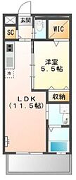 メルヴェール 1LDKの間取図画像
