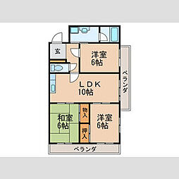 シェモア 3LDKの間取図画像