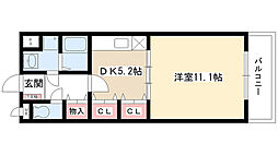 ヴィラ社台 1DKの間取図画像