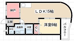 クレール延珠南棟 1SLDKの間取図画像