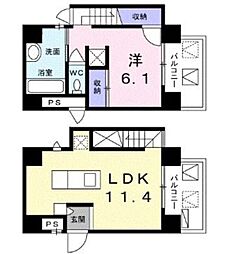 WHITEBLOSSOM 1LDKの間取図画像