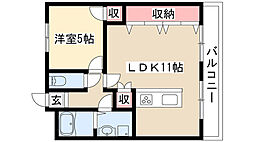 プログレスアサダ 1LDKの間取図画像