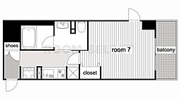 フレールコート東別院 1Kの間取図画像