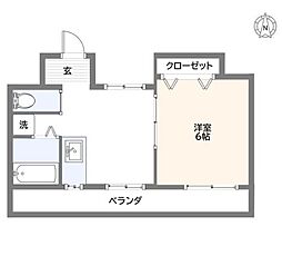 名信ビル 1DKの間取図画像