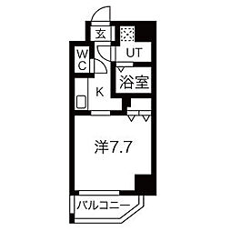 シェモア泉 1Kの間取図画像