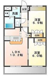 グレイスヴィラ 2LDKの間取図画像