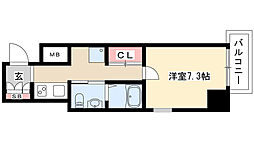 ライブコート千種 1Kの間取図画像