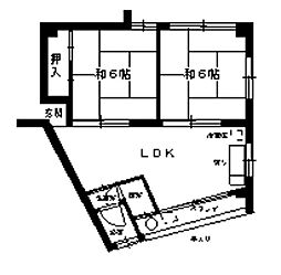 大鐘ビル 2LDKの間取図画像
