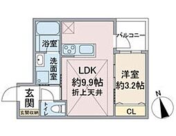 LIBRECOURTHIRABARI 1LDKの間取図画像