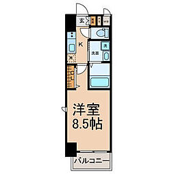 エントピア桜山 1Kの間取図画像