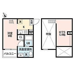 スワンコート ワンルームの間取図画像