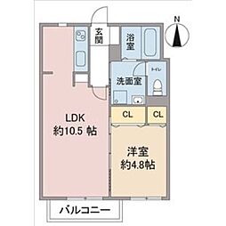 ベルコリーヌ 1LDKの間取図画像