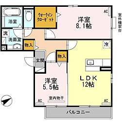 グラン・シャリオ千種 2LDKの間取図画像