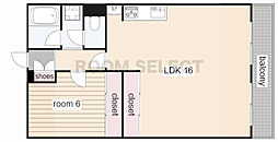 SAKURA檀渓 1LDKの間取図画像