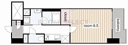 エスカルコート 1Kの間取図画像