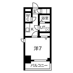 エスリード名古屋STATIONWEST 1Kの間取図画像