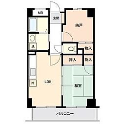 サンコート柳橋 1SLDKの間取図画像