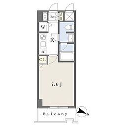 カレント新栄 1Kの間取図画像