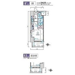LIVCITY ワンルームの間取図画像