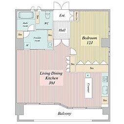 レジディア久屋大通2 1LDKの間取図画像