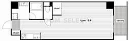 T'sRESIDENCENagoya ワンルームの間取図画像