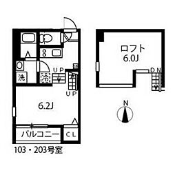 ハーモニーテラスラ・クラシューズ野田 1Kの間取図画像