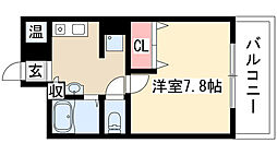 ノーブルハウス吉田 1Kの間取図画像