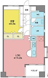 アヴェニール・S 1LDKの間取図画像