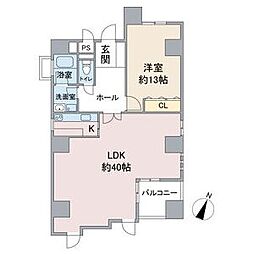バードヒル伏見 1LDKの間取図画像