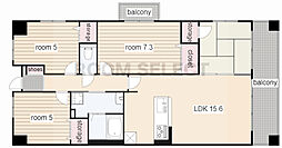 ソーラスフロント富船北棟 4LDKの間取図画像