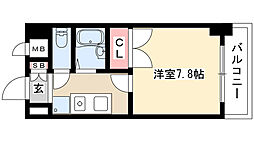 シャンポール大須 1Kの間取図画像