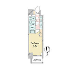 プレサンス広小路通パルス 1Kの間取図画像
