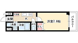 アールズコート照が丘 1Kの間取図画像