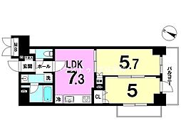 アクトヒルズ金町 2LDKの間取図画像