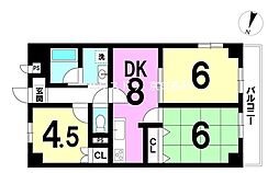 エンゼルハイム新小岩 3DKの間取図画像