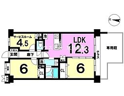 エヴァーグリーン立石 2SLDKの間取図画像