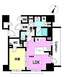 ミルーナヒルズ亀有 1LDKの間取図画像