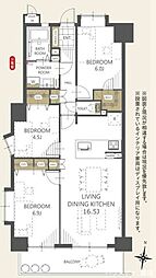 アーバンパレス水前寺駅前 3LDKの間取図画像