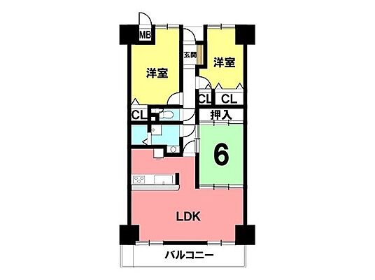 間取り サーパスシティ白川壱番館403 4階/-